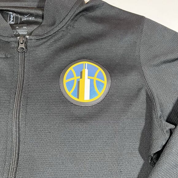 Chicago Sky Nike Dri Fit Full Zip Black Warm Up Jacket Size Small Tall WNBA - Picture 5 of 16